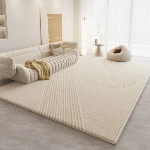 Tapis de Salon | Luxe Haut Gamme Poil Ras - Tapinna® Beige / Rectangulaire / 80x120cm