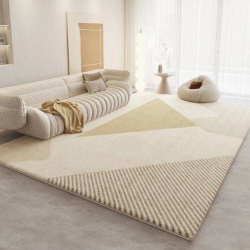 Tapis de Salon | Luxe Haut Gamme Poil Ras - Tapinna® Beige / Rectangulaire / 80x120cm