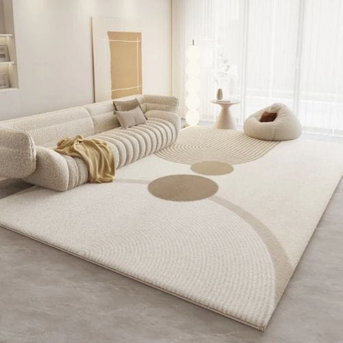 Tapis de Salon | Luxe Haut Gamme Poil Ras - Tapinna® Beige / Rectangulaire / 80x120cm