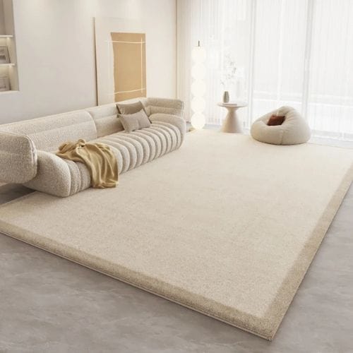 Tapis de Salon | Luxe Haut Gamme Poil Ras - Tapinna® Beige / Rectangulaire / 80x120cm