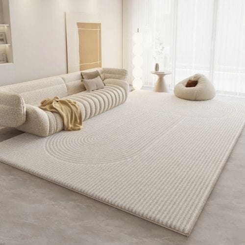 Tapis de Salon | Luxe Haut Gamme Poil Ras - Tapinna® Beige / Rectangulaire / 80x120cm
