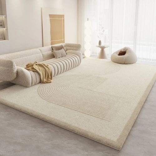 Tapis de Salon | Luxe Haut Gamme Poil Ras - Tapinna® Beige / Rectangulaire / 80x120cm