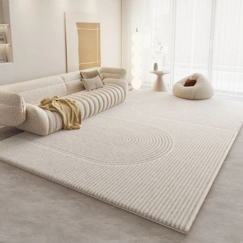 Tapis de Salon | Luxe Haut Gamme Poil Ras - Tapinna® Beige / Rectangulaire / 80x120cm