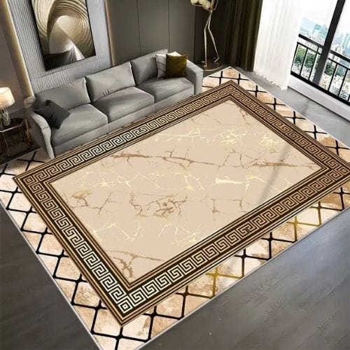 Tapis de Salon | Luxe - Tapinna® Doré Beige / Rectangulaire / 60x90cm (Paillasson)