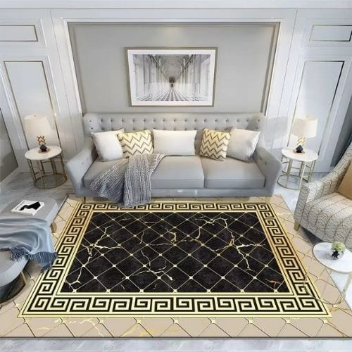 Tapis de Salon | Luxe - Tapinna® Doré Beige / Rectangulaire / 60x90cm (Paillasson)