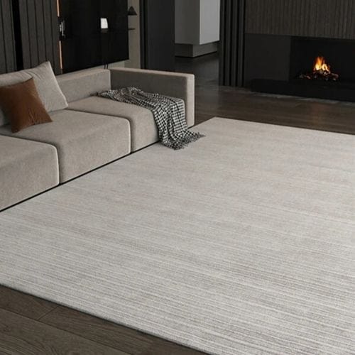 Tapis de Salon | Luxe Uni Poil Ras - Tapinna® Gris / Rectangulaire / 80x120cm