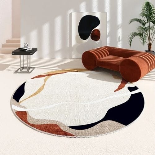 Tapis de Salon | Minimaliste Moderne - Tapinna® Coloré / Rond / 80x80cm