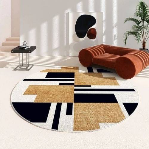 Tapis de Salon | Minimaliste Moderne - Tapinna® Coloré / Rond / 80x80cm