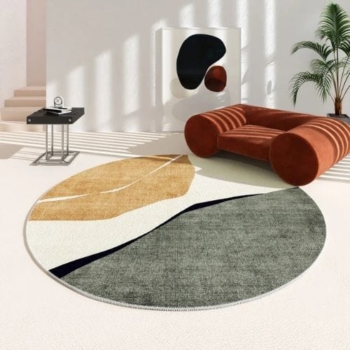 Tapis de Salon | Minimaliste Moderne - Tapinna® Coloré / Rond / 80x80cm