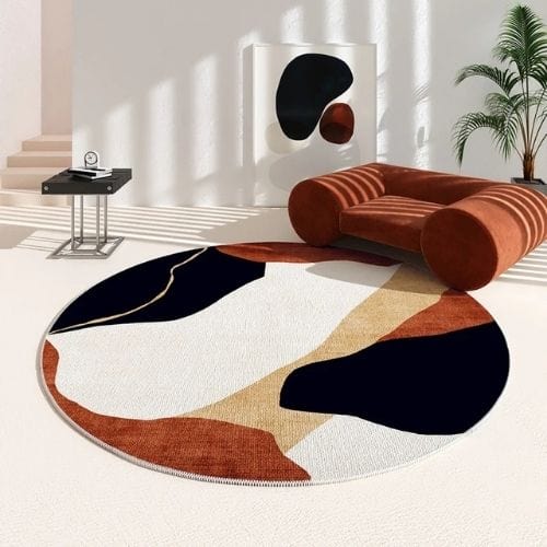 Tapis de Salon | Minimaliste Moderne - Tapinna® Coloré / Rond / 80x80cm