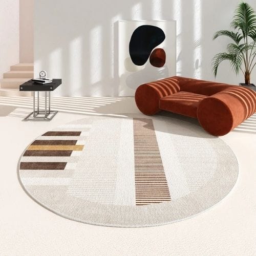 Tapis de Salon | Minimaliste Moderne - Tapinna® Coloré / Rond / 80x80cm