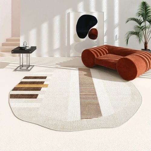 Tapis de Salon | Minimaliste Moderne - Tapinna® Marron / Irrégulier / 80x80cm