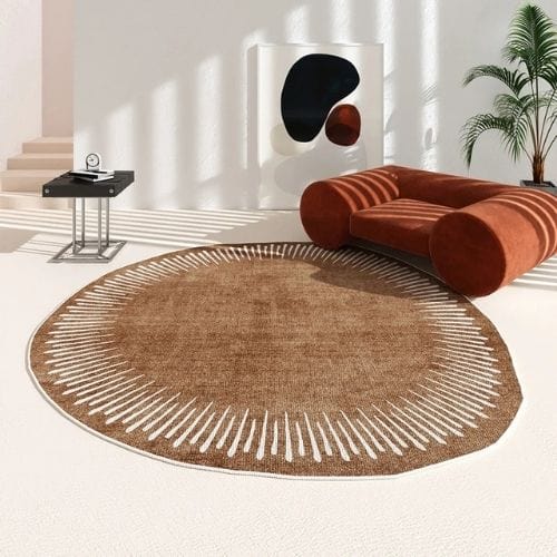 Tapis de Salon | Minimaliste Moderne - Tapinna® Marron / Irrégulier / 80x80cm