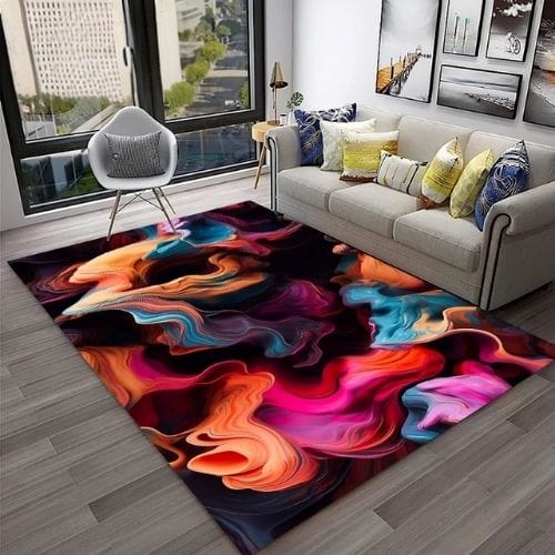 Tapis de Salon | Moderne Abstrait Marbre Illusion 3D - Tapinna® Coloré / Rectangulaire / 40x60cm