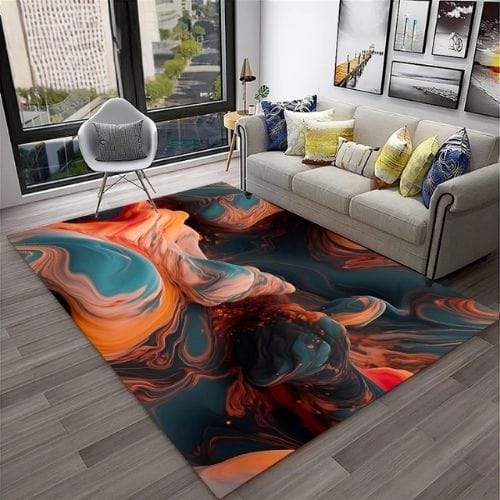 Tapis de Salon | Moderne Abstrait Marbre Illusion 3D - Tapinna® Coloré / Rectangulaire / 40x60cm