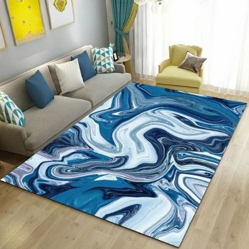 Tapis de Salon | Moderne Abstrait Marbre - Tapinna® Bleu / Rectangulaire / 40x60cm
