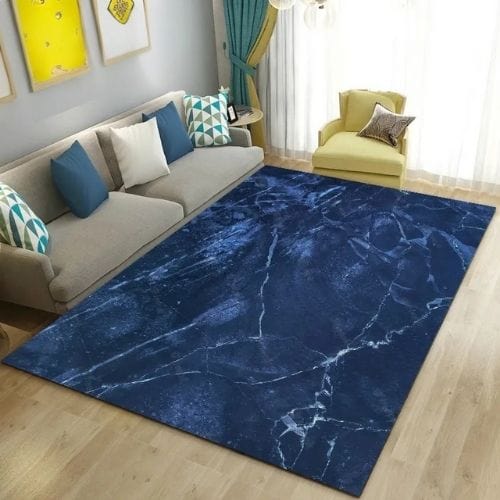 Tapis de Salon | Moderne Abstrait Marbre - Tapinna® Bleu / Rectangulaire / 40x60cm