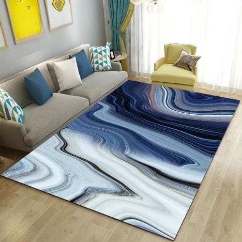 Tapis de Salon | Moderne Abstrait Marbre - Tapinna® Bleu / Rectangulaire / 40x60cm