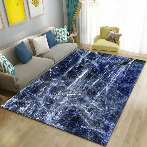 Tapis de Salon | Moderne Abstrait Marbre - Tapinna® Bleu / Rectangulaire / 40x60cm