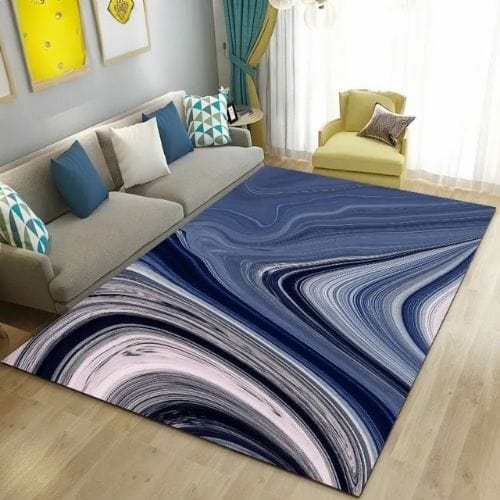 Tapis de Salon | Moderne Abstrait Marbre - Tapinna® Bleu / Rectangulaire / 40x60cm