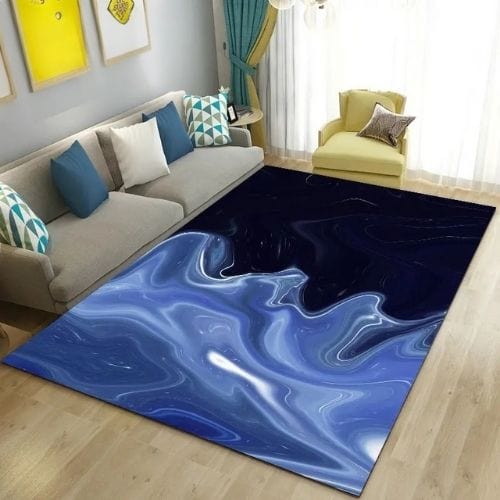 Tapis de Salon | Moderne Abstrait Marbre - Tapinna® Bleu / Rectangulaire / 40x60cm