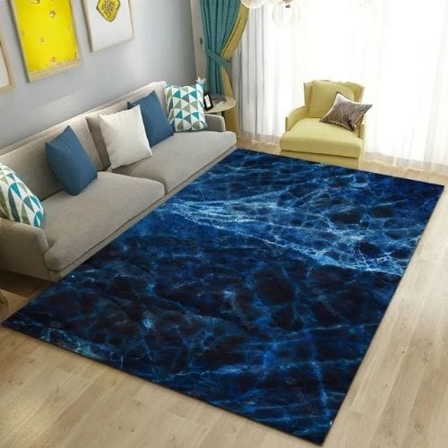 Tapis de Salon | Moderne Abstrait Marbre - Tapinna® Bleu / Rectangulaire / 40x60cm