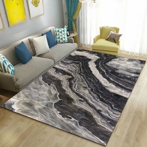 Tapis de Salon | Moderne Abstrait Marbre - Tapinna® Gris / Rectangulaire / 40x60cm