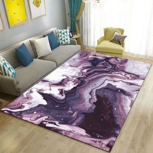 Tapis de Salon | Moderne Abstrait Marbre - Tapinna® Violet / Rectangulaire / 40x60cm