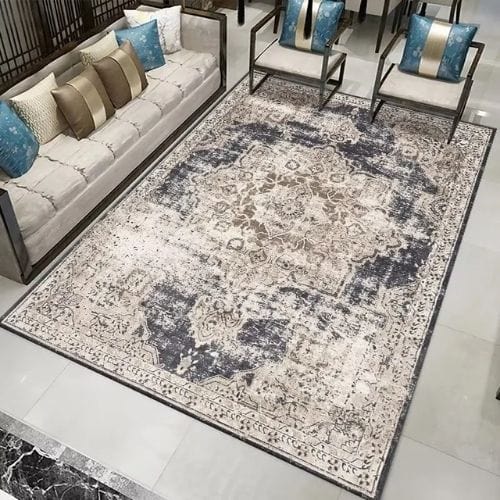 Tapis de Salon | Moderne Bohème Oriental Vintage - Tapinna® Gris / Rectangulaire / 60x90cm (23.6x35.4 Pouces)