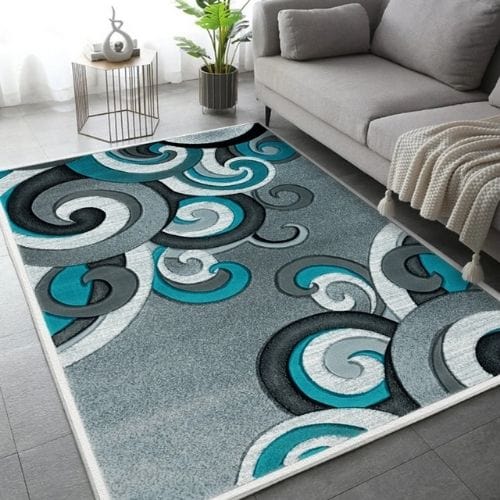 Tapis de Salon | Moderne Design Circulaire Ondulé - Tapinna®