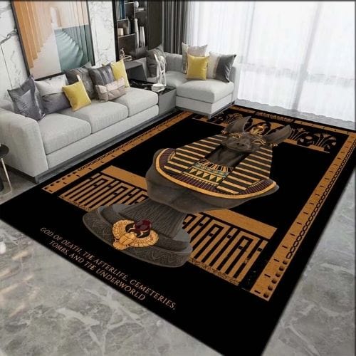 Tapis de Salon | Moderne Égypte Antique Motif Scénique - Tapinna® Coloré / Rectangulaire / 40x60cm (16x24 Pouces)