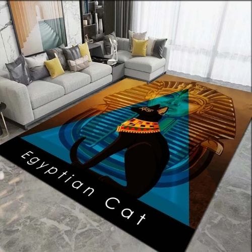 Tapis de Salon | Moderne Égypte Antique Motif Scénique - Tapinna® Coloré / Rectangulaire / 40x60cm (16x24 Pouces)