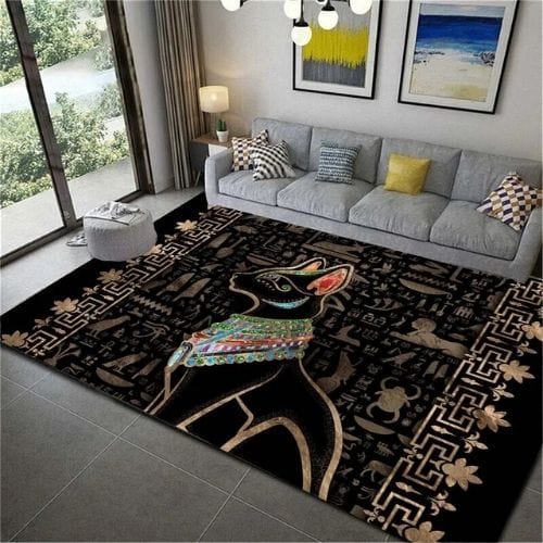 Tapis de Salon | Moderne Égypte Antique Motif Scénique - Tapinna® Coloré / Rectangulaire / 40x60cm (16x24 Pouces)