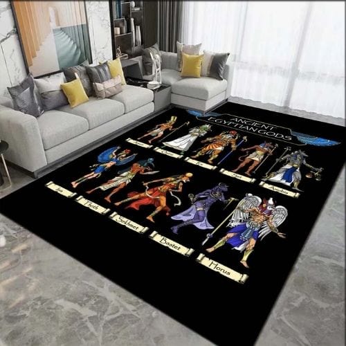 Tapis de Salon | Moderne Égypte Antique Motif Scénique - Tapinna® Coloré / Rectangulaire / 40x60cm (16x24 Pouces)