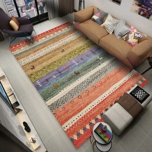 Tapis de Salon | Moderne Ethnique Rétro Scandinave - Tapinna® Coloré / Rectangulaire / 80x120cm