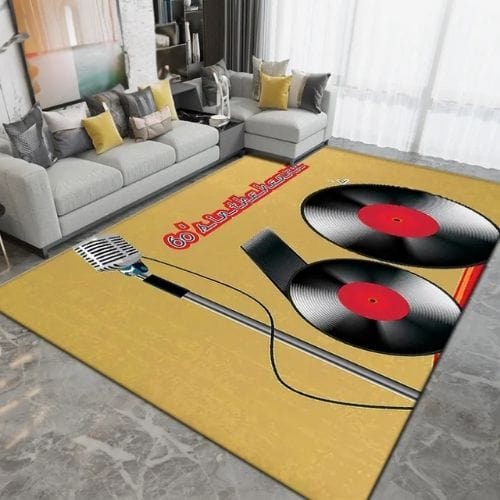 Tapis de Salon | Moderne Forme Disque Vinyle Vintage - Tapinna® Coloré / Rectangulaire / 40x60cm