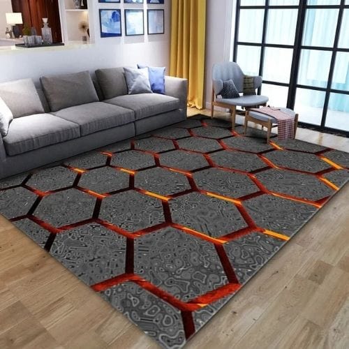 Tapis de Salon | Moderne Illusion Vortex 3D - Tapinna® Gris / Rectangulaire / 40x60cm (16x24 Pouces)