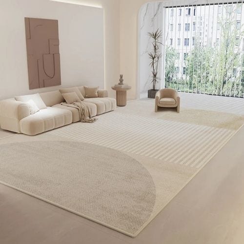 Tapis de Salon | Moderne Luxe Bohème Art Rayé - Tapinna® Beige / Rectangulaire / 50x80cm