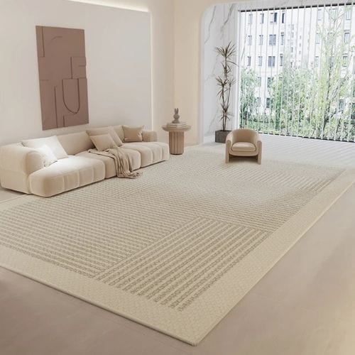 Tapis de Salon | Moderne Luxe Bohème Art Rayé - Tapinna® Beige / Rectangulaire / 50x80cm