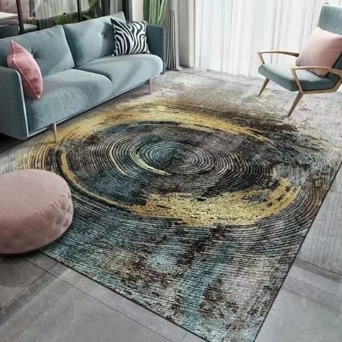 Tapis de Salon | Moderne Luxe Design Scandinave - Tapinna® Doré Coloré / Rectangulaire / 50x80cm
