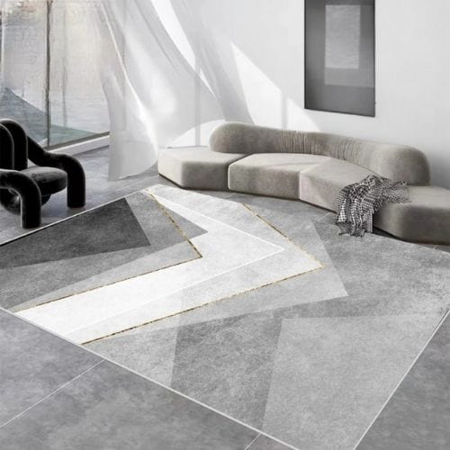 Tapis de Salon | Moderne Luxe Design Scandinave - Tapinna® Doré Gris / Rectangulaire / 50x80cm