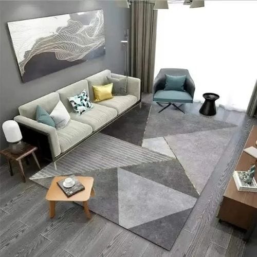 Tapis de Salon | Moderne Luxe Design Scandinave - Tapinna® Doré Gris / Rectangulaire / 50x80cm