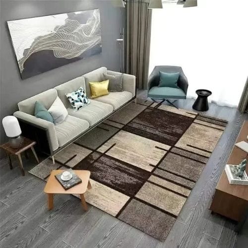 Tapis de Salon | Moderne Luxe Design Scandinave - Tapinna® Marron / Rectangulaire / 50x80cm