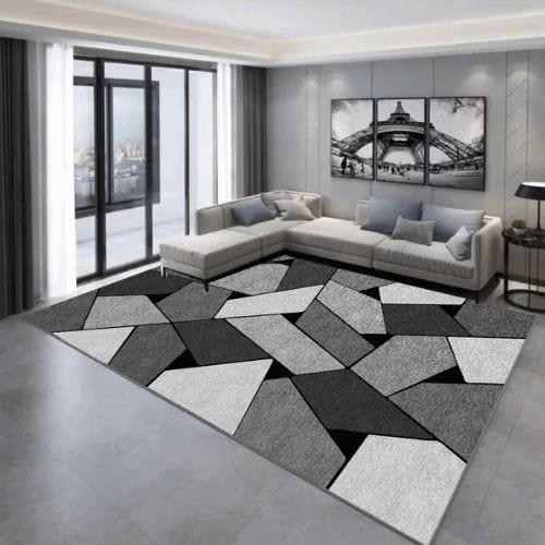 Tapis de Salon | Moderne Luxe Scandinave Poil Ras - Tapinna® Gris / Rectangulaire / 40x60cm (16x24 Pouces)