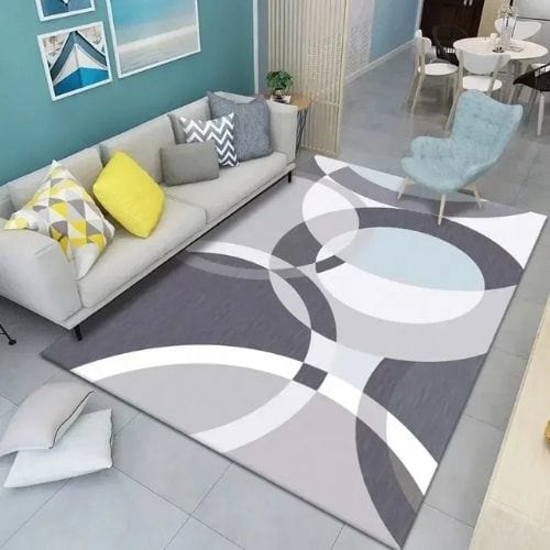 Tapis de Salon | Moderne Luxe Scandinave Poil Ras - Tapinna® Gris / Rectangulaire / 60x90cm (Paillasson)