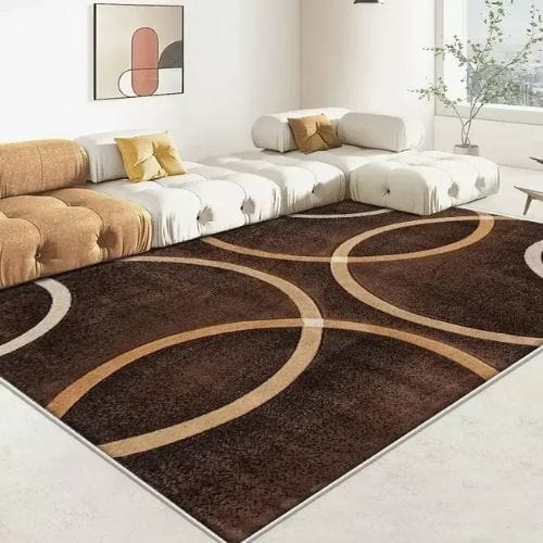 Tapis de Salon | Moderne Luxe Scandinave Poil Ras - Tapinna® Marron / Rectangulaire / 60x90cm (Paillasson)
