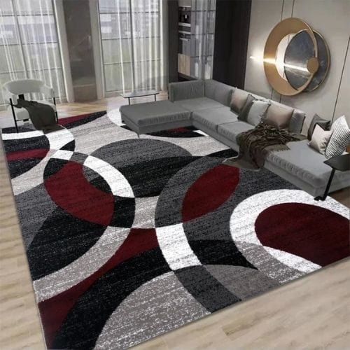 Tapis de Salon | Moderne Luxe Scandinave Poil Ras - Tapinna® Rouge / Rectangulaire / 40x60cm (16x24 Pouces)