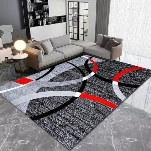Tapis de Salon | Moderne Luxe Scandinave Poil Ras - Tapinna® Rouge / Rectangulaire / 40x60cm (16x24 Pouces)