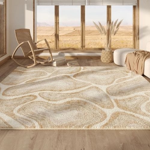 Tapis de Salon | Moderne Luxe Wabi-Sabi Poil Ras - Tapinna® Beige / Rectangulaire / 80x120cm