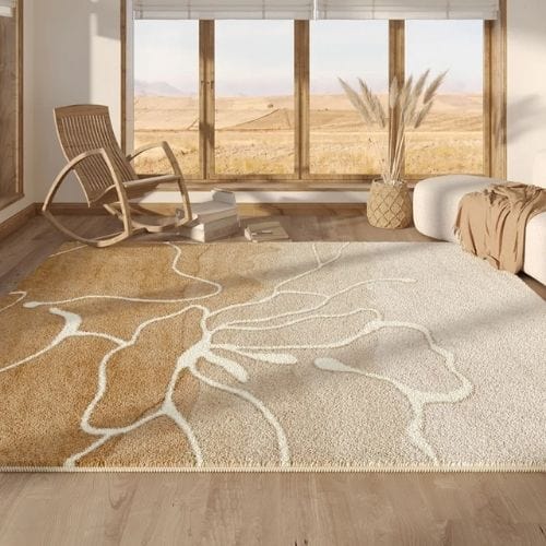 Tapis de Salon | Moderne Luxe Wabi-Sabi Poil Ras - Tapinna® Beige / Rectangulaire / 80x120cm